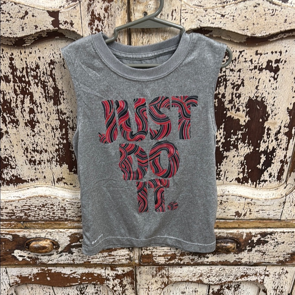Nike Gray Sleeveless 'Just Do It' Tank Top Sz 7